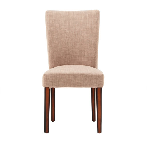 Lark Manor Linen Upholstered Dining Chair in Light Brown